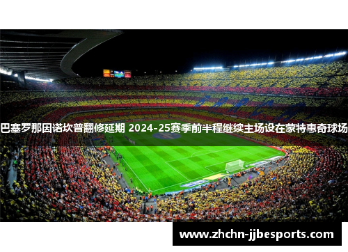 巴塞罗那因诺坎普翻修延期 2024-25赛季前半程继续主场设在蒙特惠奇球场
